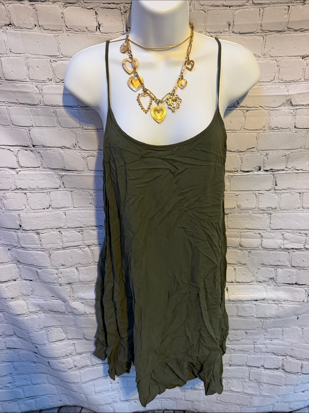 Wild Fable olive green swing dress, size Medium,